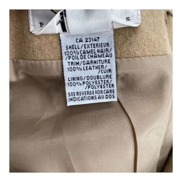 VTG. Talbots 12p Camel Hair A-Line Maxi Skirt Leather Trim 90s Brown - Picture 6 of 7